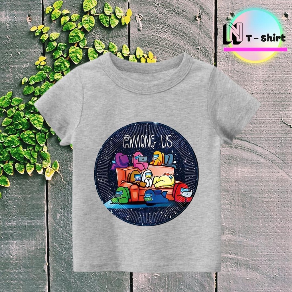 Áo thun bé trai và bé gái, Áo phông trẻ em in hình Game Among US, Áo cotton xịn mặc mát thoải mái NTshirt 09