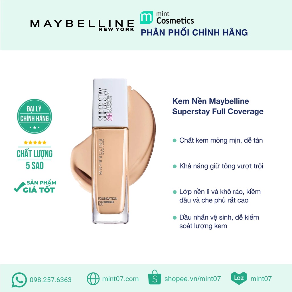 Kem Nền Maybelline Superstay Full Coverage Makeup 24H