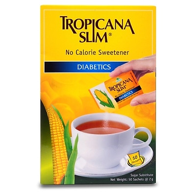 ĐƯỜNG BẮP ĂN KIÊNG/ ĐƯỜNG ĂN KIÊNG TROPICANA SLIM DIABETICS - hộp 100gr ( 50 gói x 2gr )