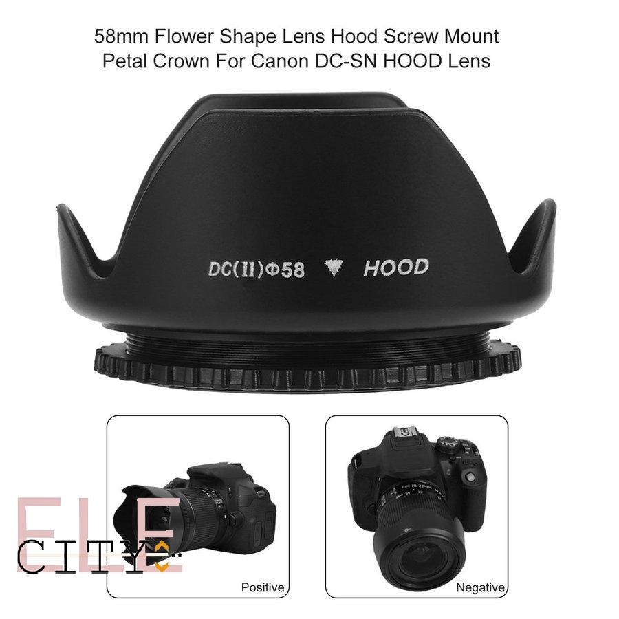111ele} 58mm Flower Shape Lens Hood Screw Mount Petal Crown For Canon DC-SN HOOD Lens
