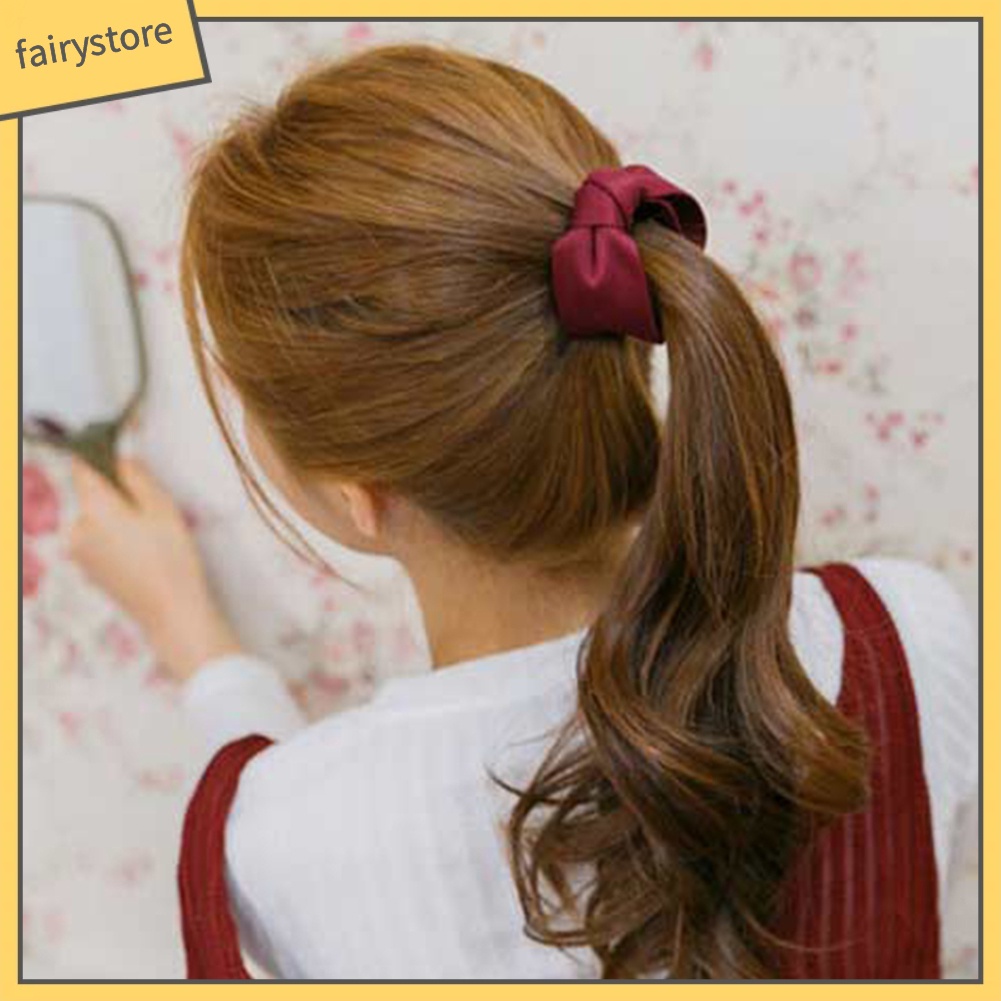 Kẹp Tóc Hình Nơ Lớn Màu Trơn Thời Trang Cho Nữ