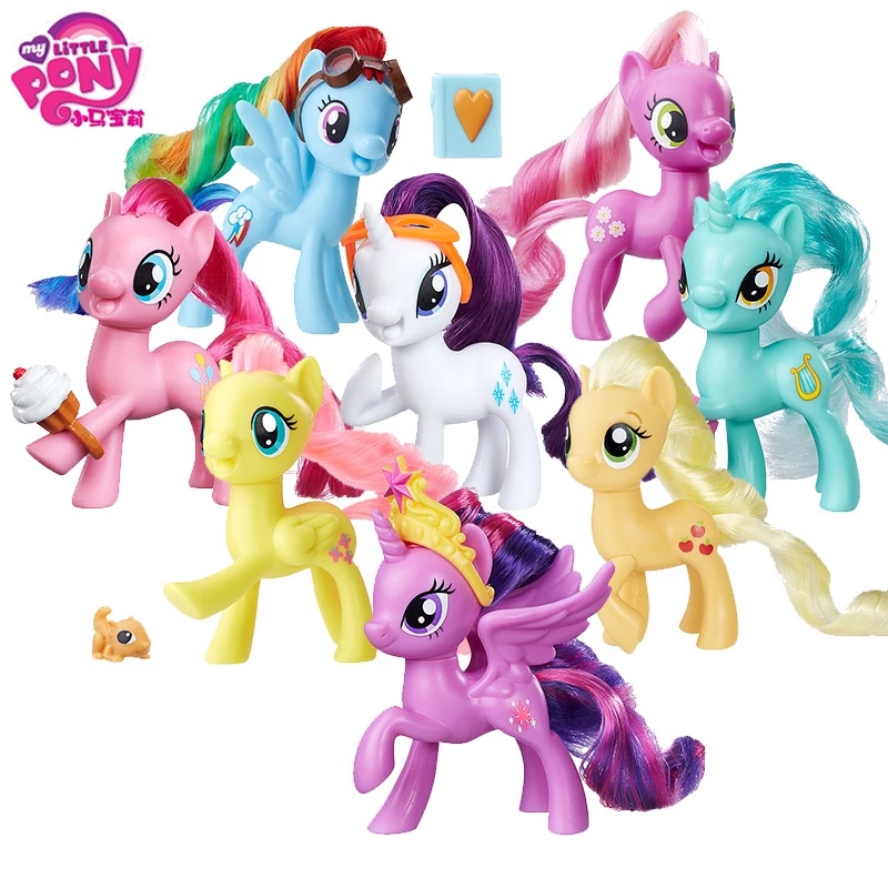 Bộ 12 Búp Bê Ngựa Con Nhỏ Đang Đứng Bằng Poly Trang Trí Bánh Kem my little pony