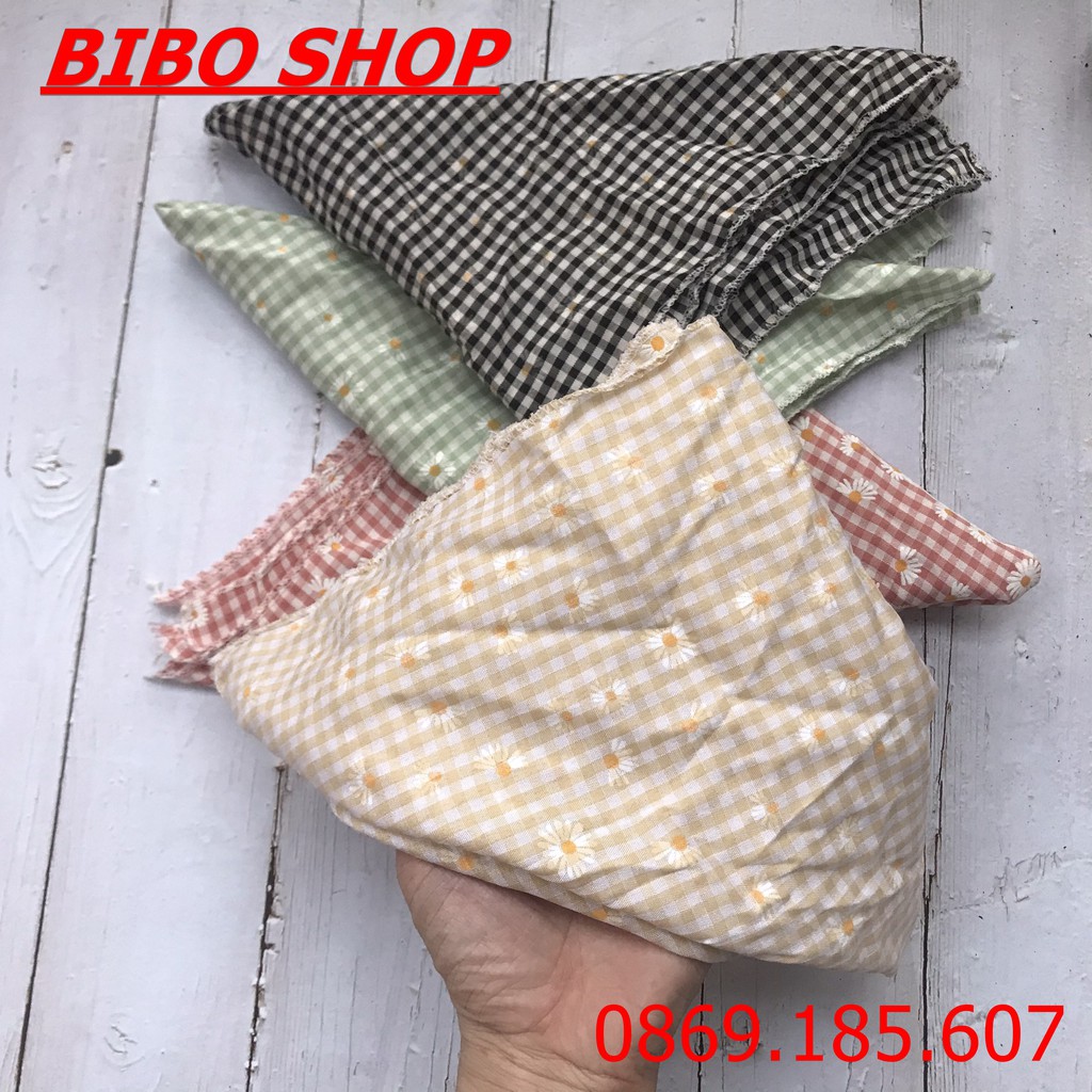 [SALE SỐC ] Khăn Turban Headband Bandana Vải Caro Hoa Cúc Thanh Lịch Thời Trang GIá Khuyến Mãi