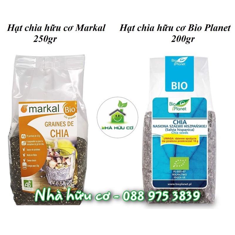 Hạt chia hữu cơ Bio Planet 200gr và AMAVIE FOOD 500g - Hsd: 1/2023