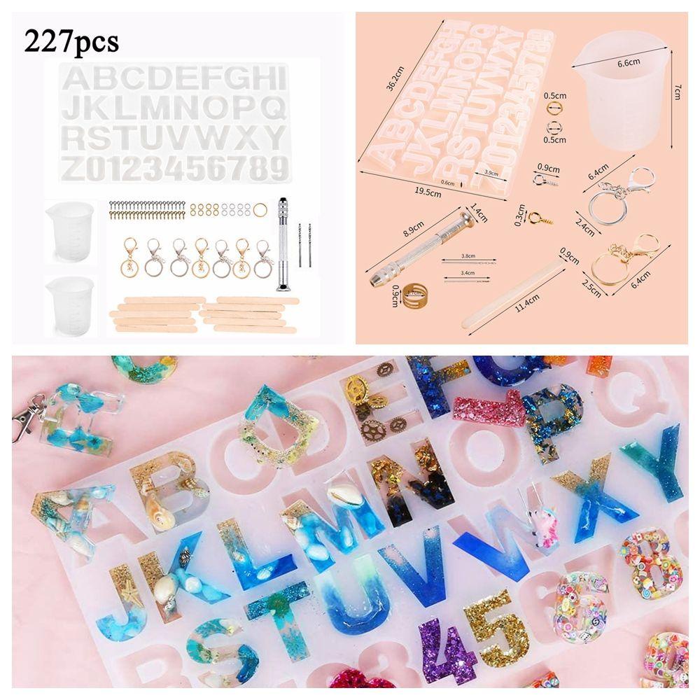 Set 1 33 / 117 / 186 / 224 / 227 Khuôn Silicone Hình Chữ Cái Làm Móc Khóa