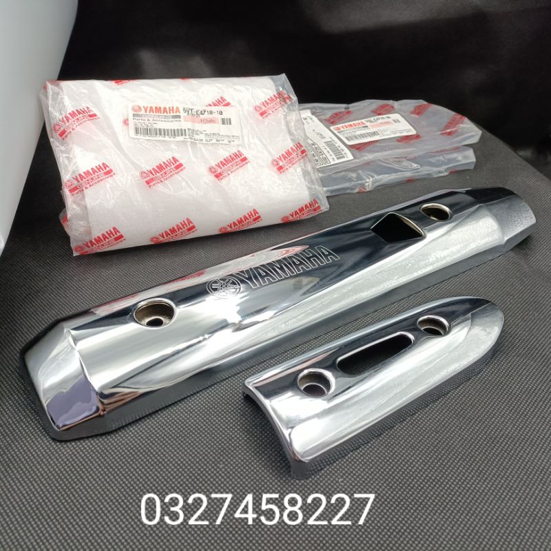 Cặp ốp vĩ inox che pô ống xã xe Jupiter V zin yamaha