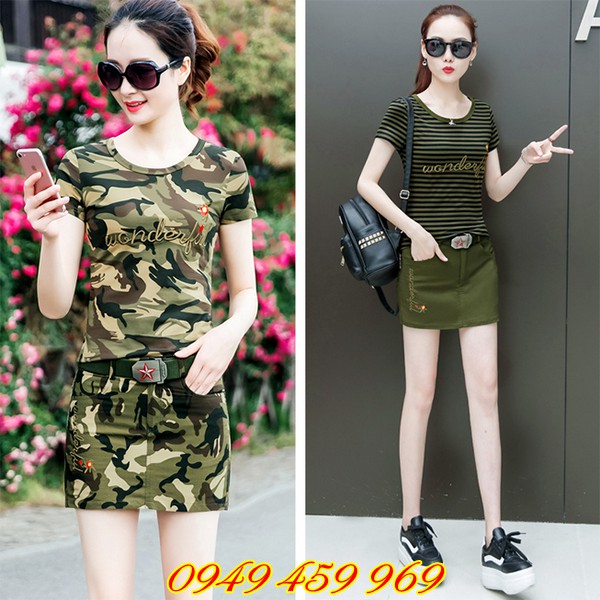 Bộ Quần Áo Sóc Lính Nữ Giả Váy