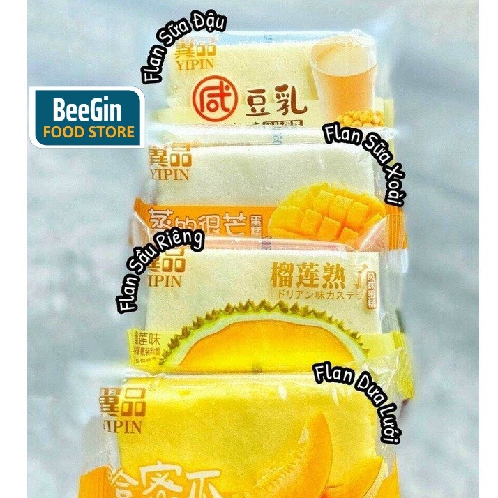 Thùng 2kg bánh hấp Yipin 4 vị (xoài, đậu nành, sầu riêng) _ Bánh bông lan mềm, thơm ngon