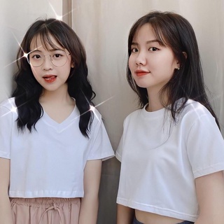 Áo Thun Croptop Cổ Tim Trơn Nữ - La mode