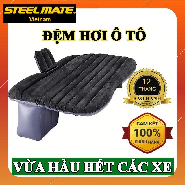 Đệm hơi cao cấp trên ô tô vải Oxford tặng kèm bơm điện và 2 gối