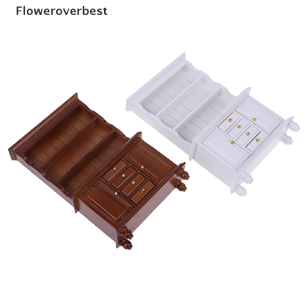 Mô hình tủ gỗ đa năng tỉ lệ 1/12 trang trí nhà búp bê