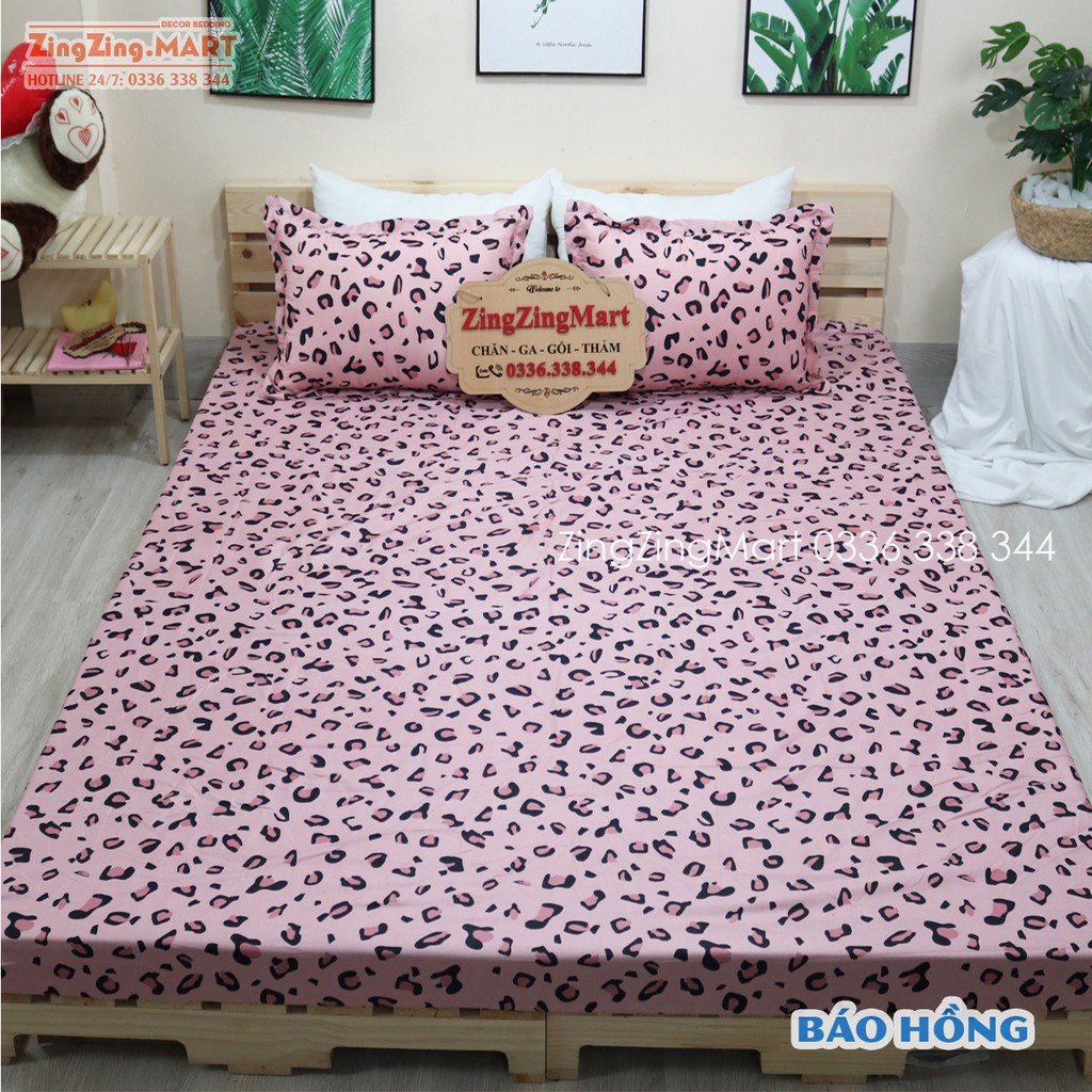 [RẺ VÔ ĐỊCH] Bộ Poly Ga Gối Cotton Poly mẫu Tim Hồng (Có nhiều mẫu khác)