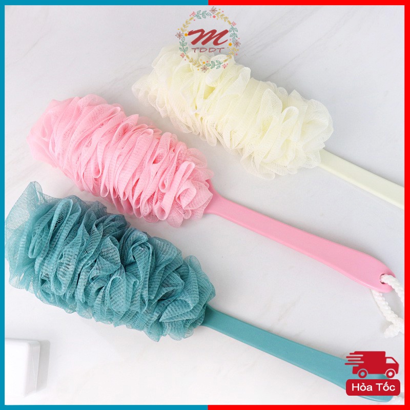 Cây Cọ Lưng Bông Tắm Có Cán Massage Mềm Mại Dễ Dàng Sử Dụng - MTDDT