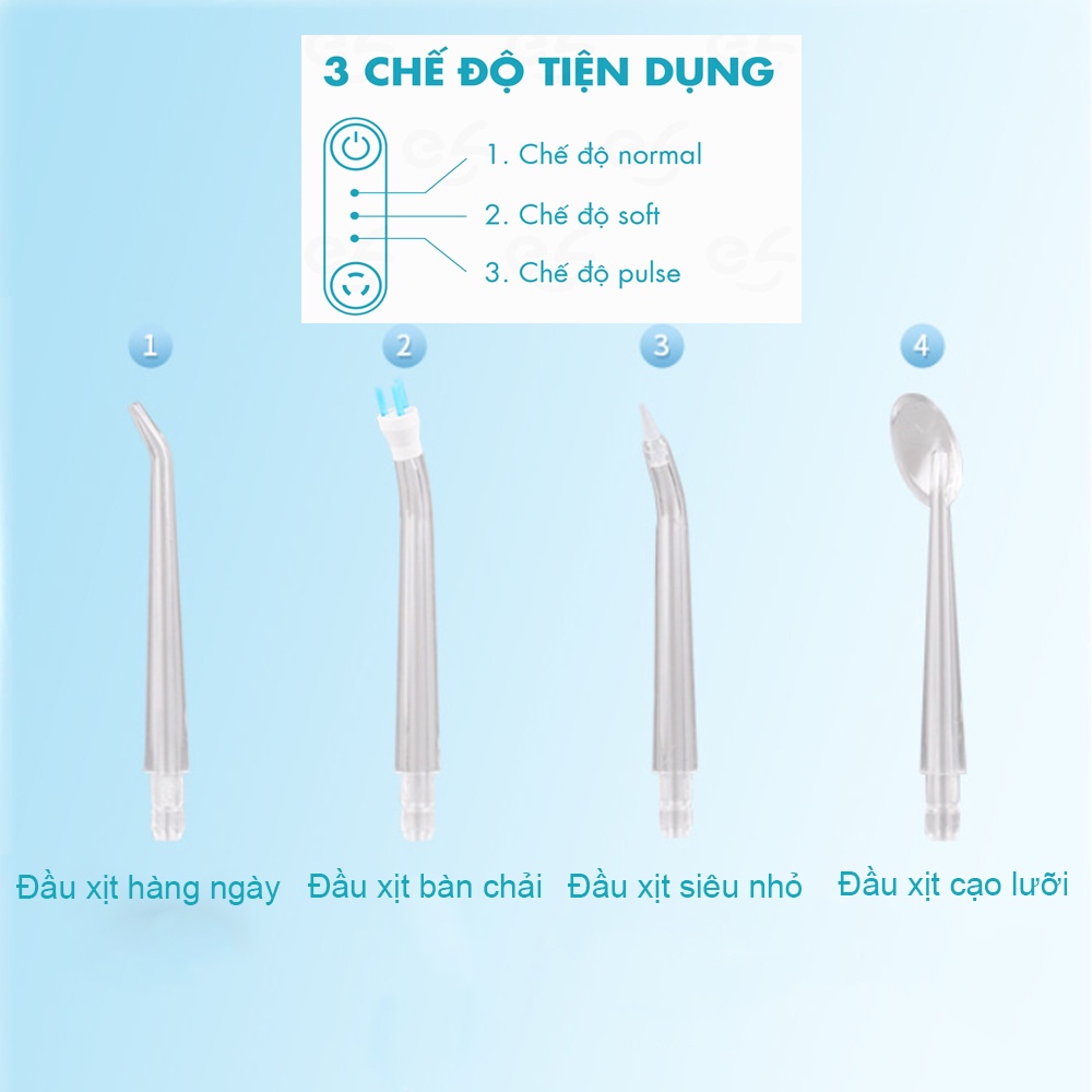 Máy Tăm Nước Cầm Tay Cleaner [FREE] Tăm Nước Vệ Sinh Răng Miệng, Làm Sạch Kẽ Răng, Tặng 4 Đầu Vệ Sinh, Bảo Hành 6 Tháng