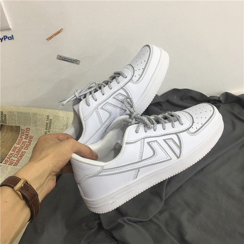 GIÀY SNEAKER TRẮNG PHẢN QUANG NAM/NỮ KÈM ẢNH THẠT VÀ BẢNG SIZE