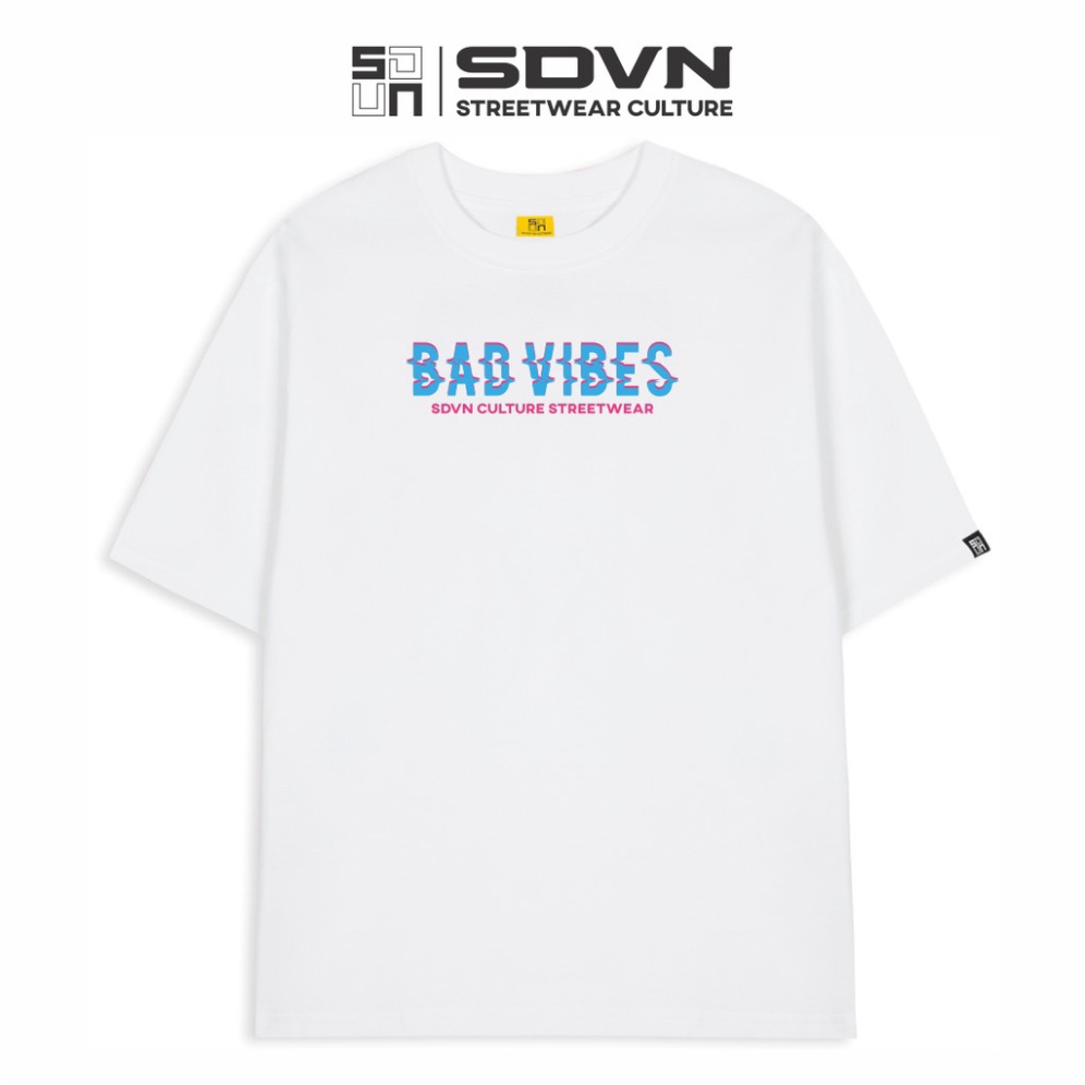 Áo phông Bad Vibers in trước sau form rộng đẹp- Áo thun tay lỡ Unisex nam nữ kiểu hàn quốc vải cotton HARI in hoạ tiết
