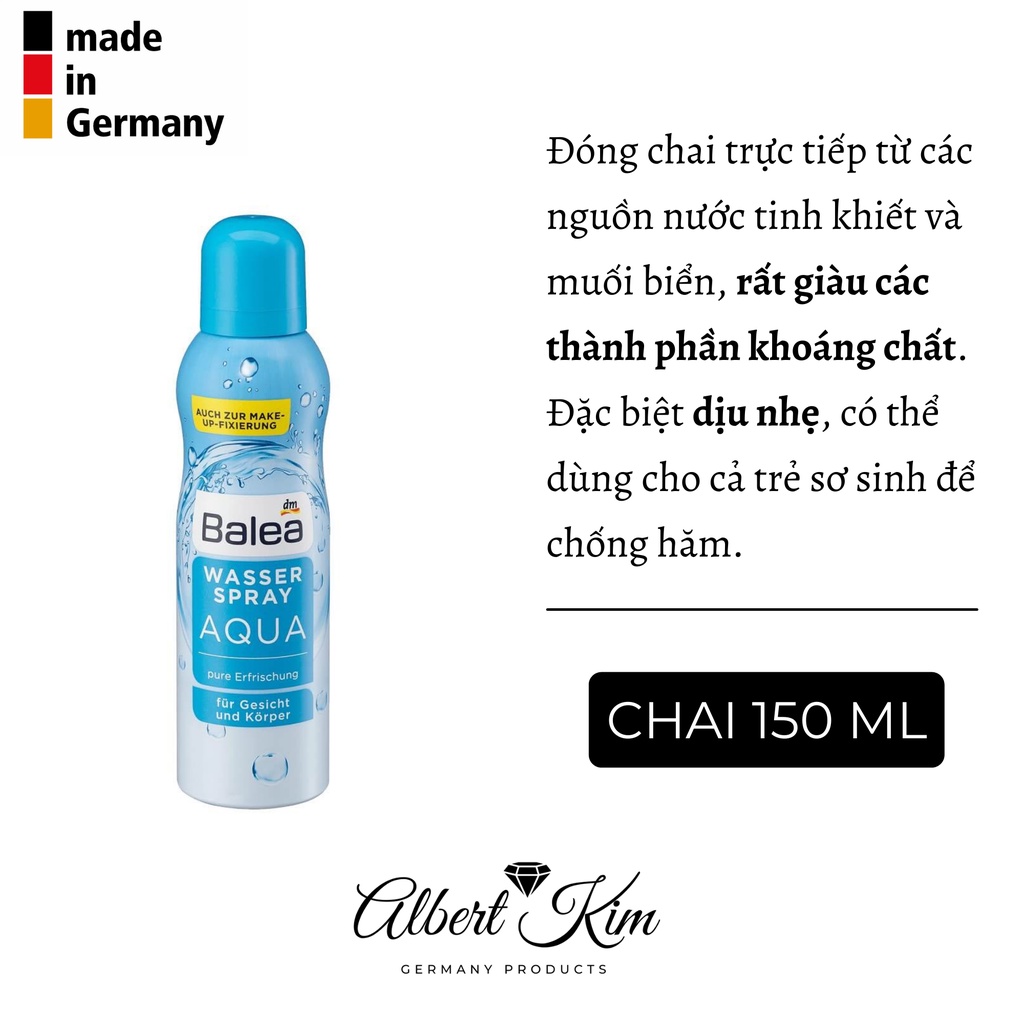 [ Hàng Đức ] Xịt khoáng hàng nội địa Đức - Balea - 150ml