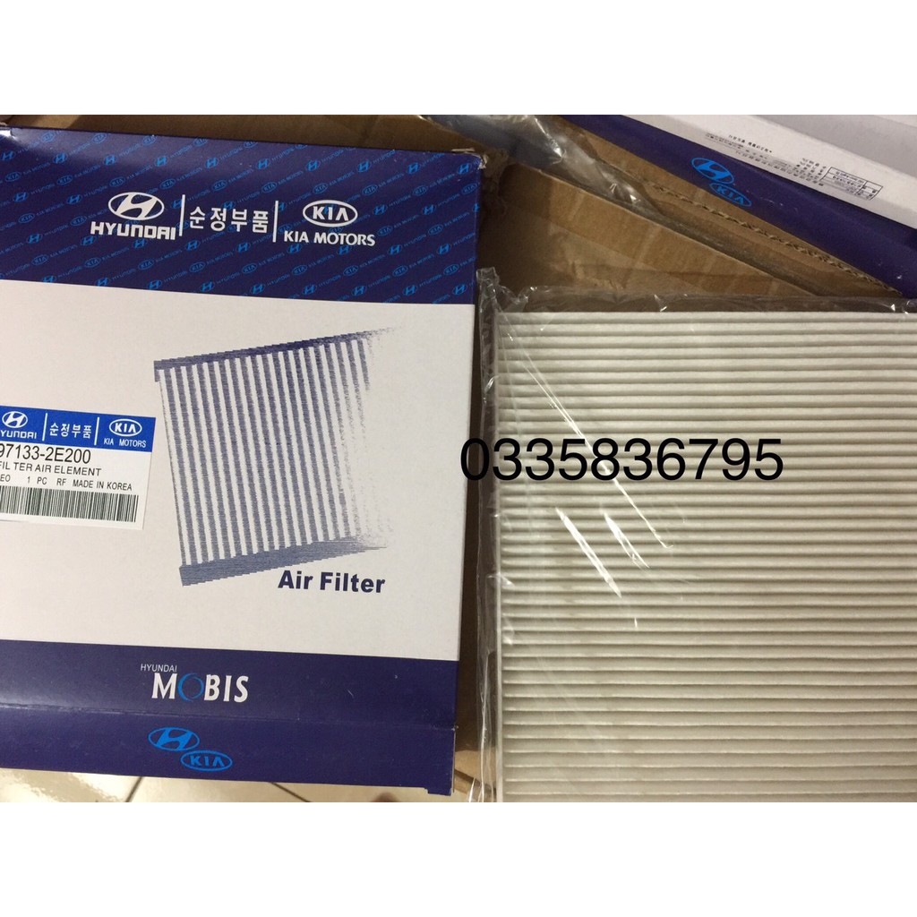Lọc điều hòa Huyndai/Kia Tucson 2006-2013, Forte, Carens máy xăng 2008-2013, Rio các đời, Accent 2011-2016 97133-2E200