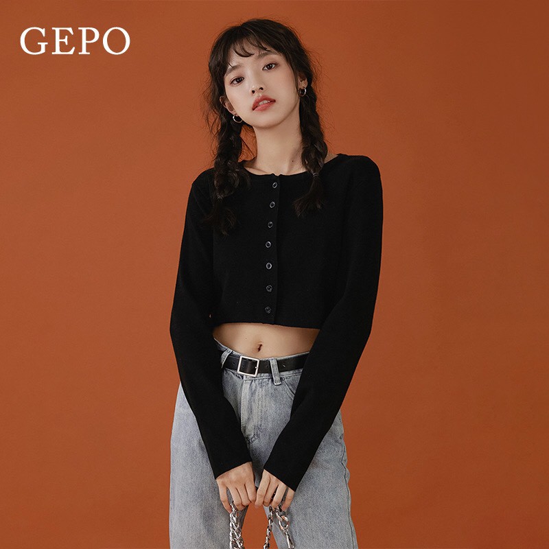 Áo Croptop tay dài YAN Phối Khuy áo croptop kiểu áo crt mua9shop loại đẹp