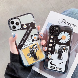 Ốp điện thoại silicone TPU mềm trong suốt in họa tiết hoa cúc cho iPhone 11 PRO X XS MAX 8 PLUS