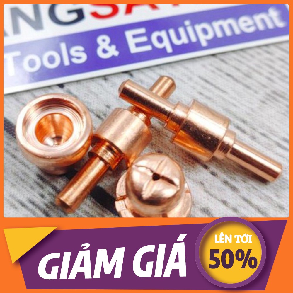 [SALE] [GIÁ TỐT] Bép cắt plasma 40A loại ngắn - 20 bộ bép cắt KLG40 đồng đỏ loại ngắn dùng cho máy cắt plasma