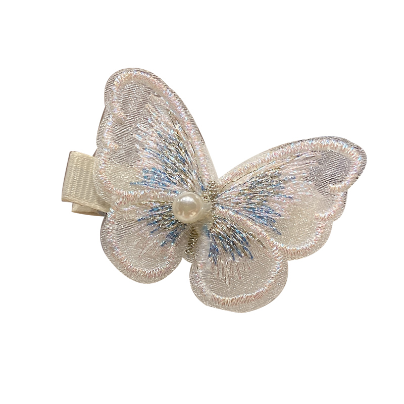 Kẹp tóc hình bươm bướm thêu ren xinh xắn cho nữ