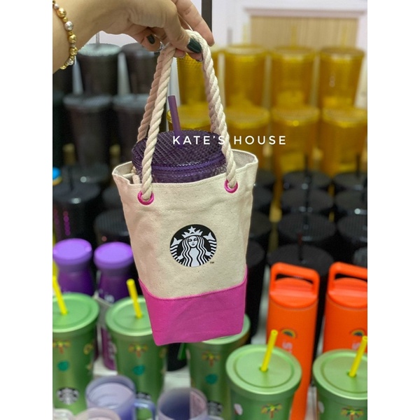 Túi gấu đựng Ly - bộ sưu tập Giáng Sinh Starbucks Taiwan 2021