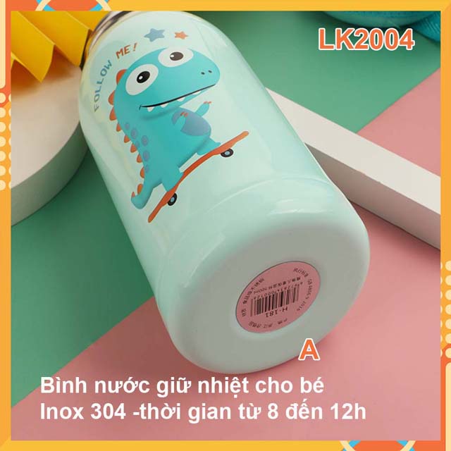 Bình nước giữ nhiệt hình pony-giữ nhiệt-inox 304- tặng kèm túi đeo và nắp uống nước- mua 1 được 4