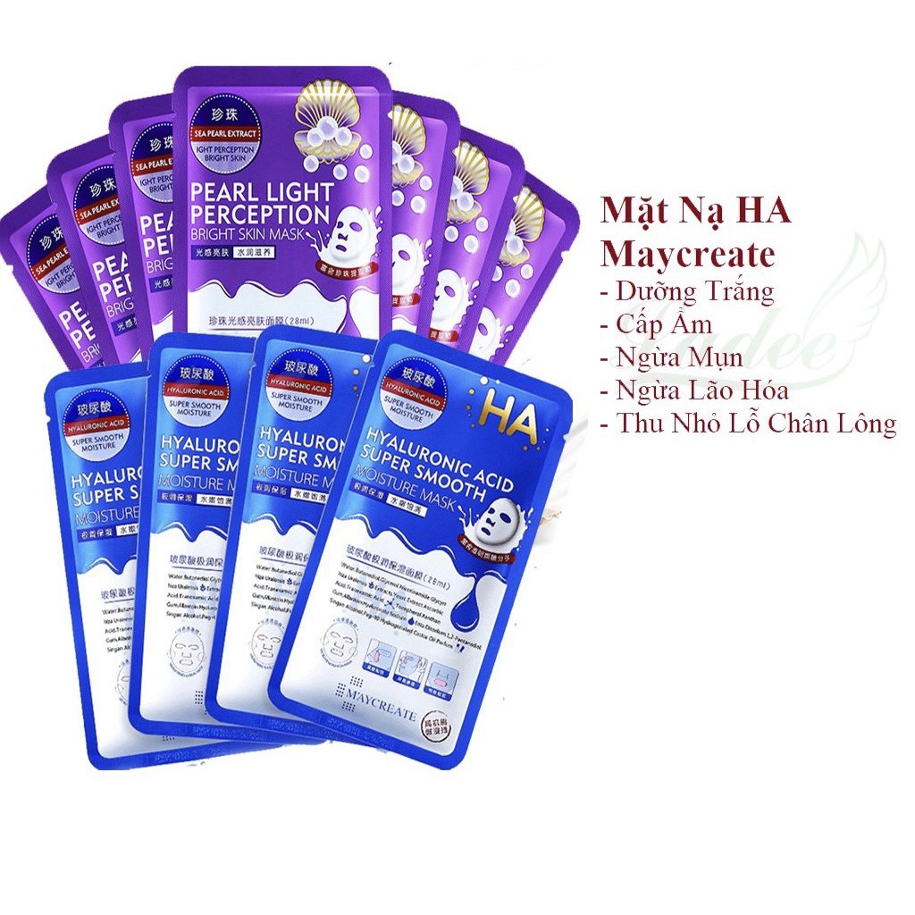 Mặt Nạ Cấp Ẩm, Mặt Nạ Trắng Da HA Mask Ha Hộp 20 Miếng