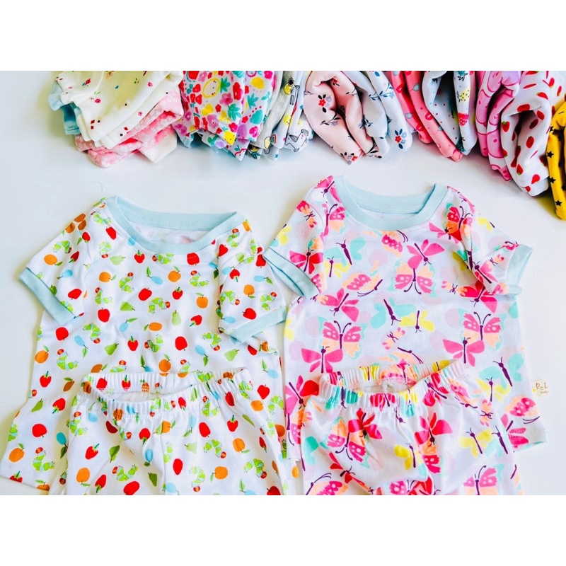 NT050 Bộ cộc, ngắn tay, đùi chất thun cotton bozip xuất dư cho bé gái nhiều màu cực đẹp