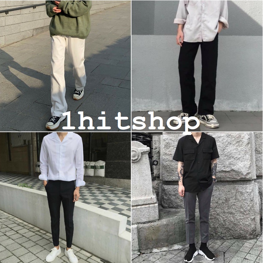 Quần tây âu (2 Màu ĐEN XÁM) Nam Nữ Ulzzang Unisex 1hitshop