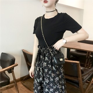 Set Quần Hoa Áo Thun cổ tròn