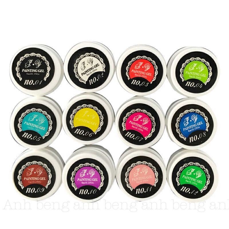 Set 12 Hũ Gel Vẽ Màu