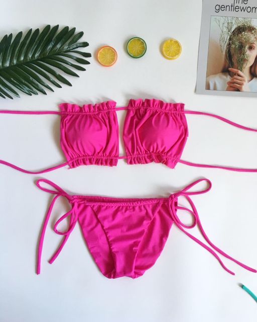 Bikini viền bèo cúp ngang(7 màu)