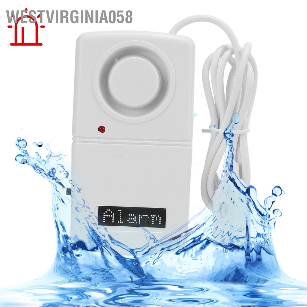 Westvirginia058 Báo động mức nước 110dB Máy dò rò rỉ tràn do ngập lụt cho nhà bếp phòng tắm tầng hầm