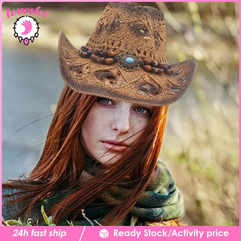 Nón Cao Bồi Bằng Rơm Chống Nắng Phong Cách Cao Bồi Cổ Điển Có Thể Tháo Rời Dùng Khi Đi Du Lịch