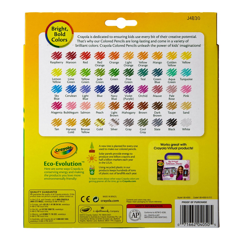 Hộp 50 bút chì màu Crayola chuốt sẵn