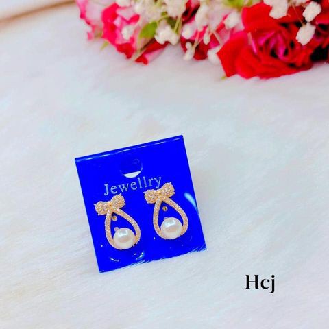 BÔNG TAI BẠC - NỤ BẠC GẮN NGỌC TRAI NHÂN TẠO - KHUYÊN TAI NỮ