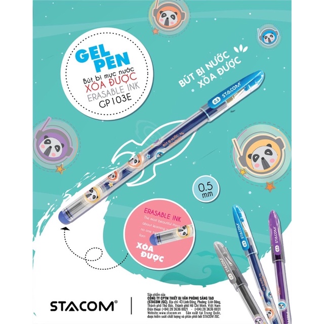 Bút gel xoá được GP103E Stacom hộp 12 bút