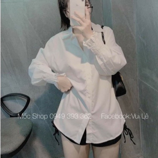 Áo sơ mi trắng tay bồng trẻ trung dáng rộng PANOSI | BigBuy360 - bigbuy360.vn