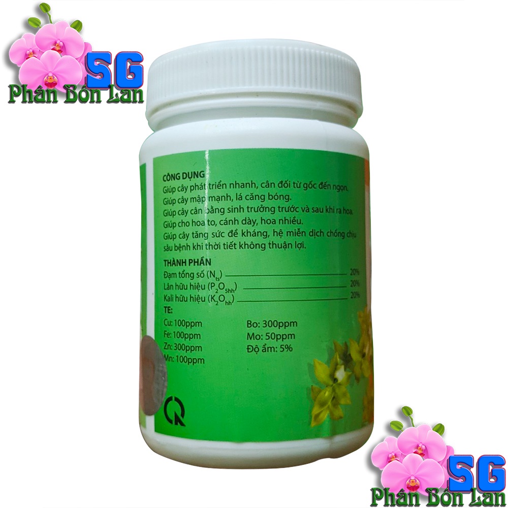 Phân Bón NPK 20-20-20 Tám Ngọc TN222 Hũ 100g - Giúp cây tăng trưởng đột biến