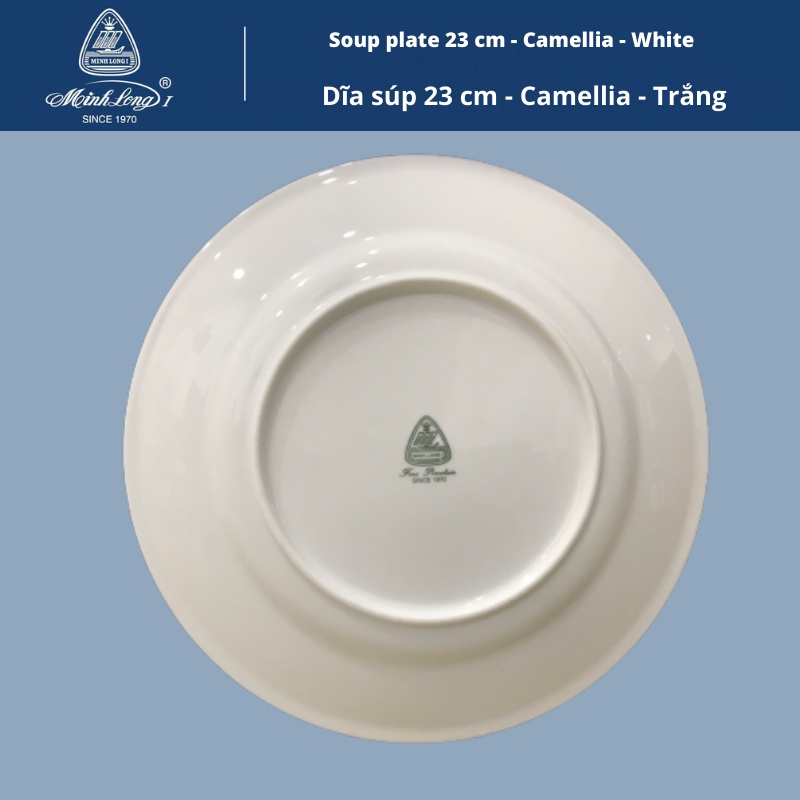 Đĩa súp 23 cm Camellia - Trắng
