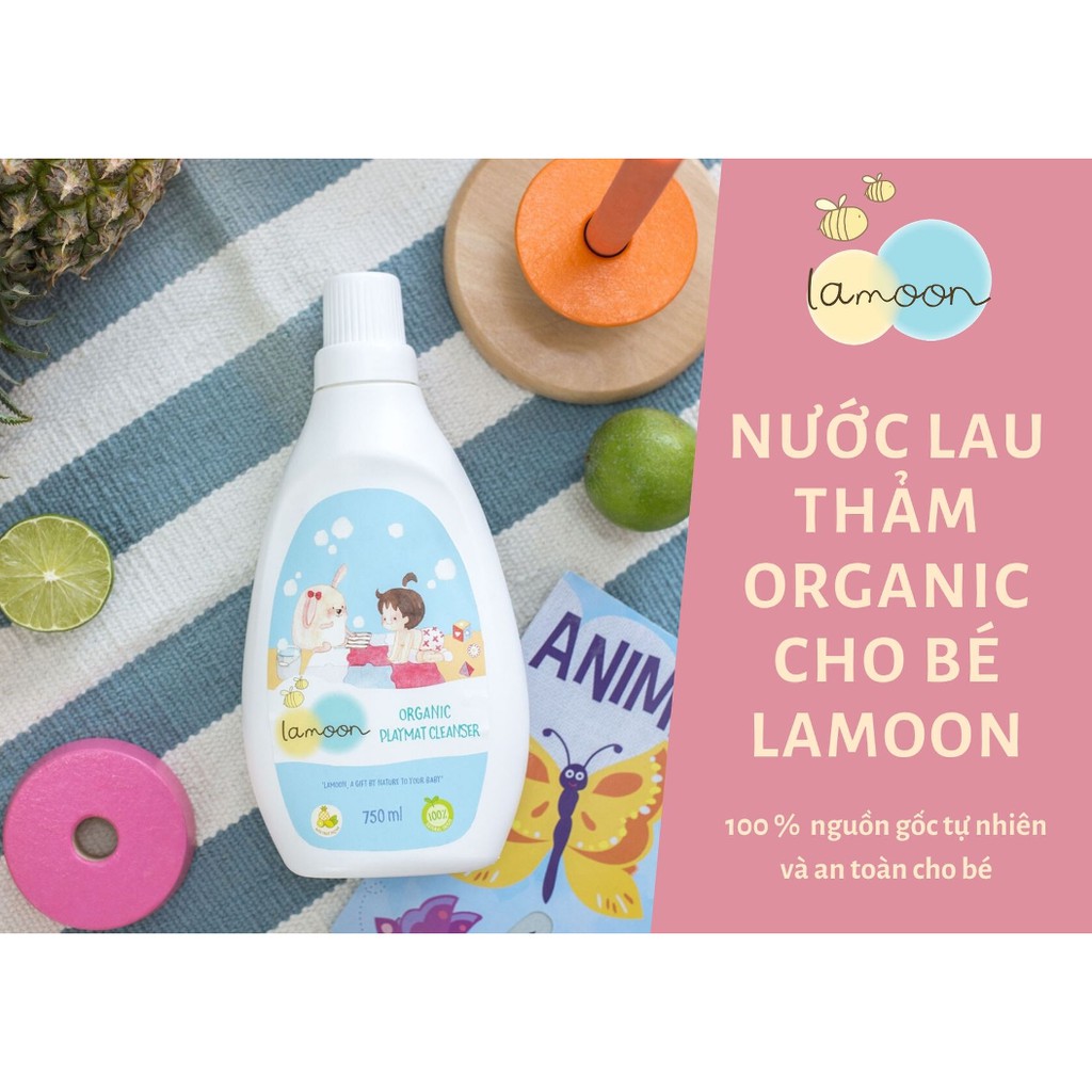 Nước lau thảm Organic cho bé Lamoon - Bình 750ml