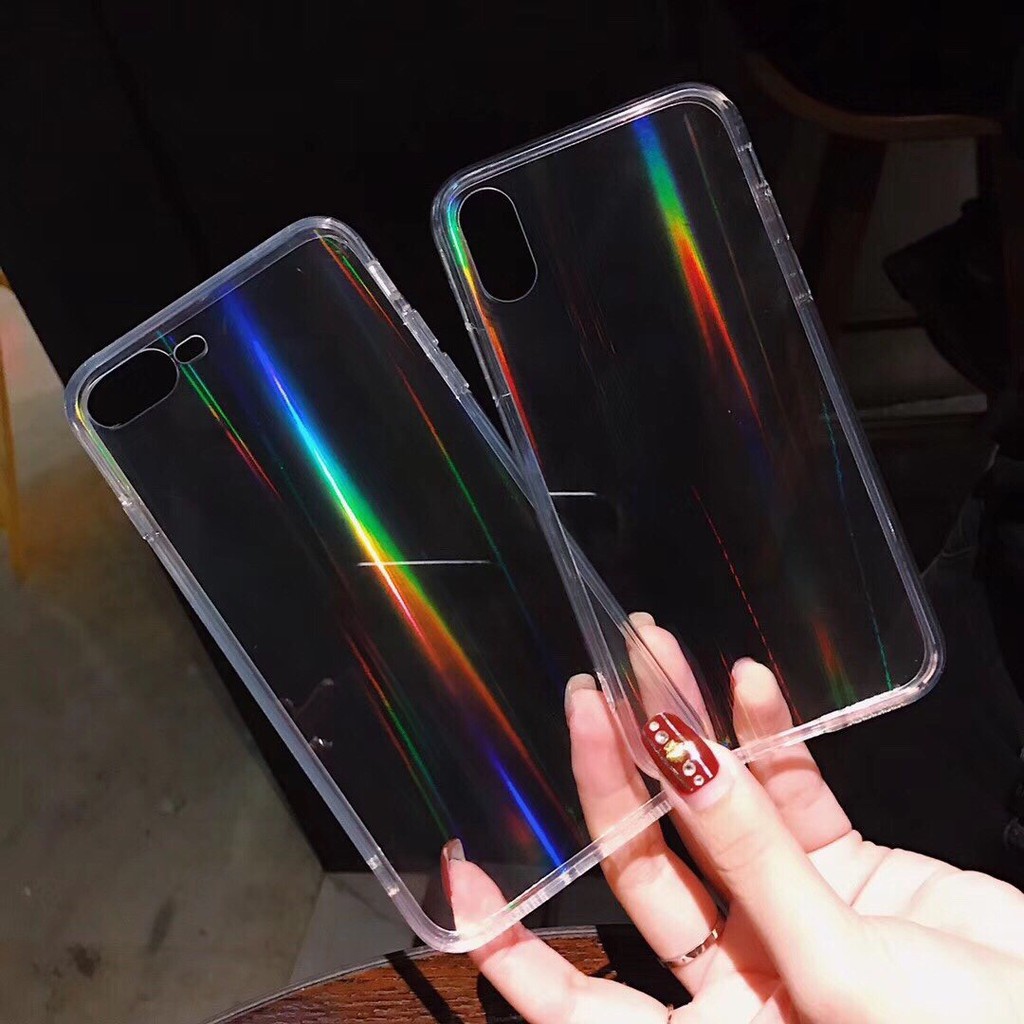 Ốp lưng trong suốt iphone 6/6s, 6/6s plus, 7/8, 7/8 plus, X/Xs bảy sắc cầu vồng