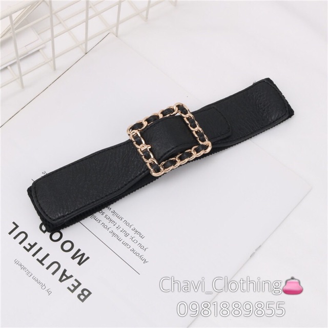 Đai váy bản 4cm sang chảnh mạ đồng vàng óng