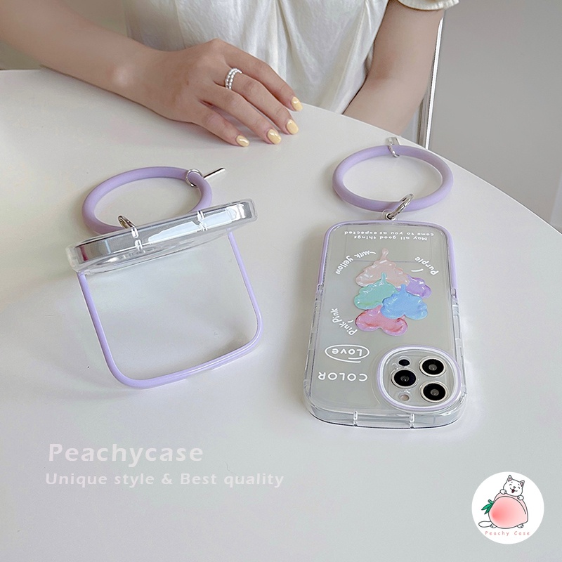 Ốp Điện Thoại TPU Silicon Mềm Họa Tiết Trái Tim Nhiều Màu Sắc Có Giá Đỡ Nhẫn Vô Hình Cho iPhone 13 12 11 Pro Max X Xr Xs Max 13pro