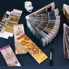 Bộ 30 Sticker Dải Bookmark Nghệ Thuật Van Gogh, Monet, Picasso, Nhật Bản Kèm Bảng Màu Trang Trí Sổ Vở Bujo