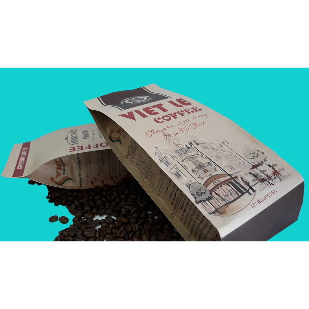 Cà phê bột nguyên chất VIET LE GROUND COFFEE PREMIUM-gói 500g