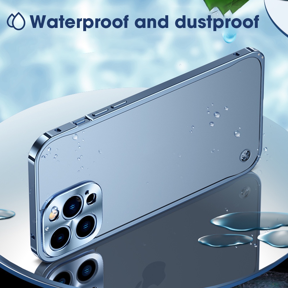 Ốp Điện Thoại Viền Kim Loại Nhôm Mặt Nhám Sang Trọng Chống Sốc Bảo Vệ Toàn Diện Cho IPhone 13 Pro Max