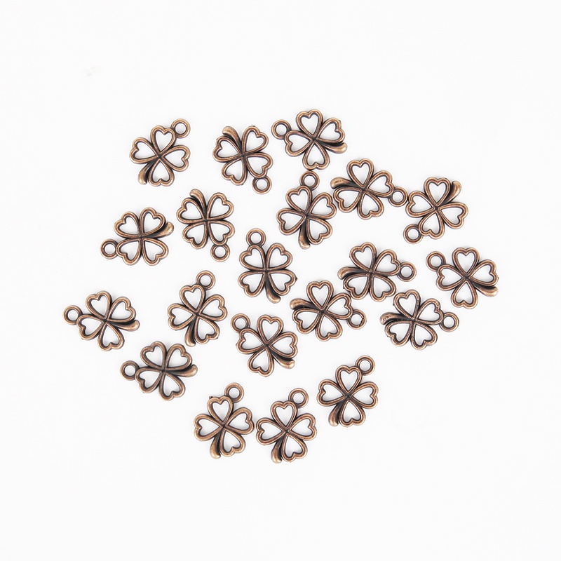 Set 20 Mặt Vòng cổ Bạc Hình Cỏ May Mắn Diy